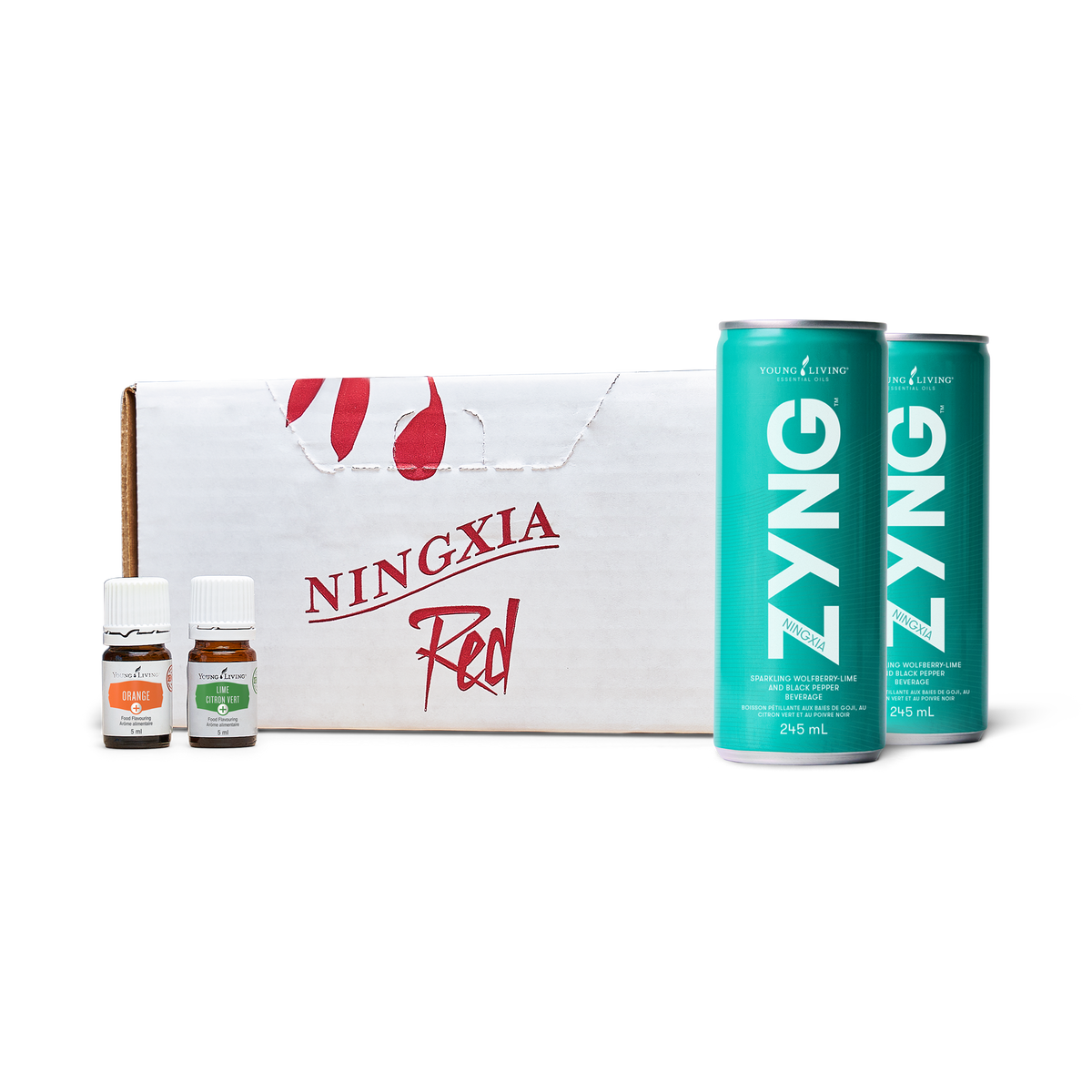 Daily Essentials Bundle including NingXia Zyng, Orange and Lime Essential Oils